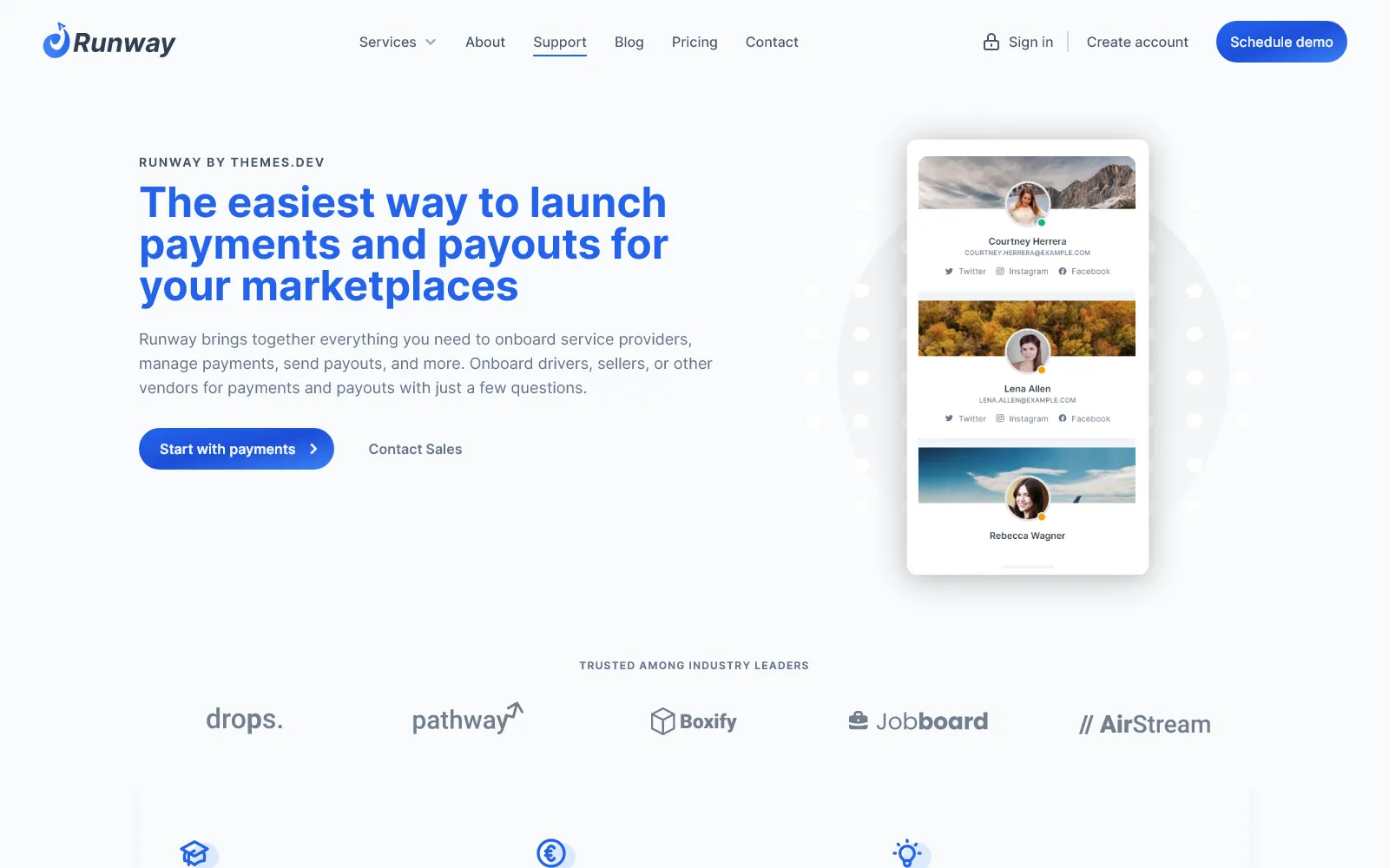 Runway, saas website · 18 pages